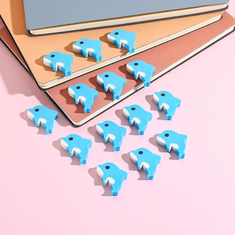 Kleeblatt Mini Dolphin Erasers for Kids Bulk, 50 PCS Cute Fun Desk Pets for Kids Classroom, Treasure Box Prizes,Party Favors for Kids Goodie Bags, Back to School Gifts for Students - Image 4